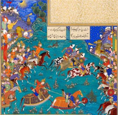   Le Shahnameh de Tahmasp: Une Odyssée Miniature en Or et Azure!